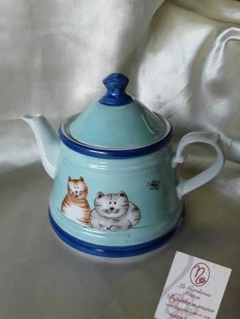 Teiera gatti celeste