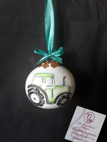 Palla di Natale con trattore
