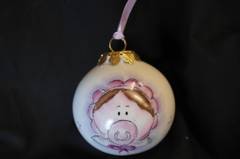 Pallina di Natale con bimba e ciuccio