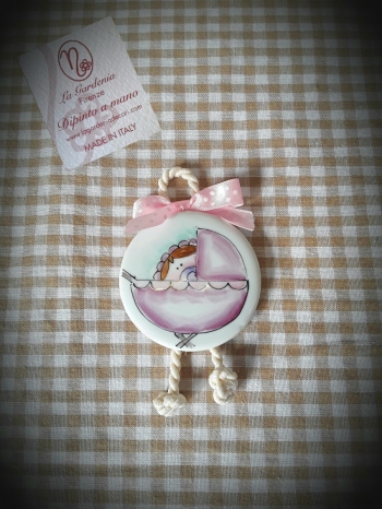 Pendente tondo bimba e carrozzina