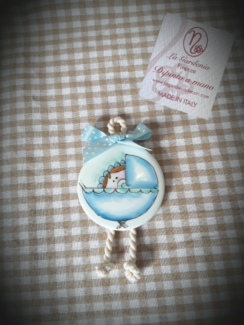 Pendente tondo bimbo e carrozzina