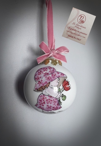 Palla di natale bimba vestito  floreale