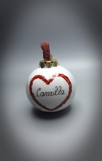 Pallina di natale cuore rosso
