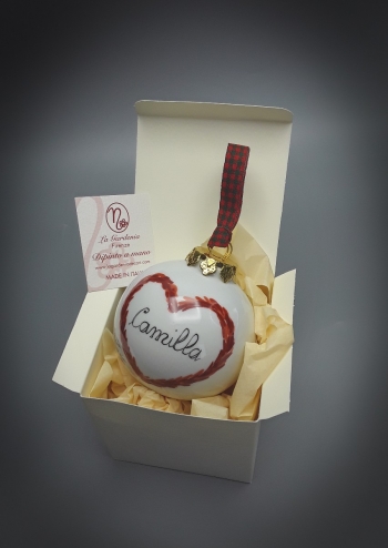 Pallina di natale cuore rosso