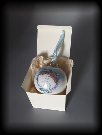 Pallina di Natale con bimbo e ciuccio