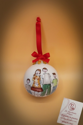 Palla di natale famiglia 4 persone coppia e 2 bimbi