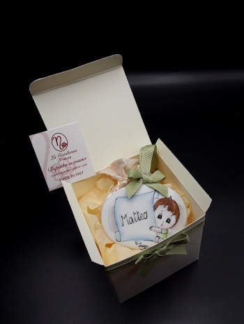 Pendente bomboniera bimbo e pergamena