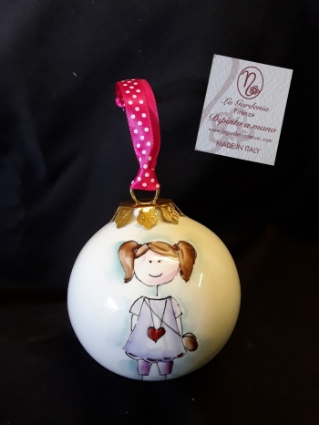 Palla di Natale bimba con codine