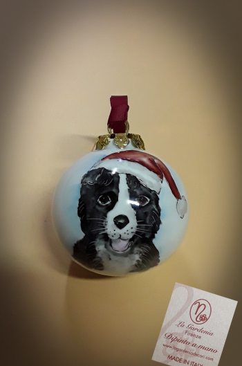 Palla di natale con cane border collie