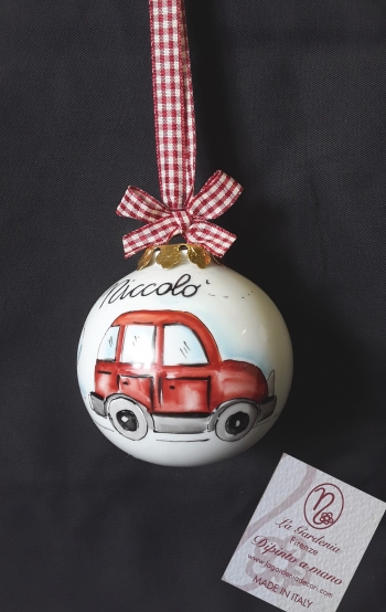 Palla di Natale macchinina rossa