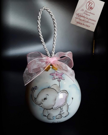 Pallina con elefantino rosa