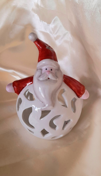 Pallina babbo natale con candela