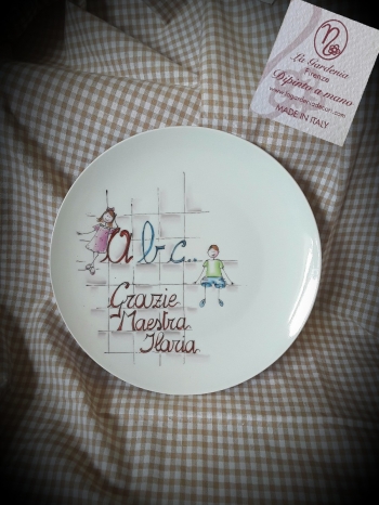 Piatto da muro maestra con nome