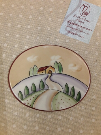 Targa con  paesaggio toscano