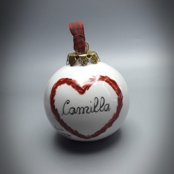 Pallina di natale cuore rosso
