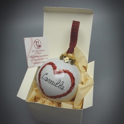 Pallina di natale cuore rosso