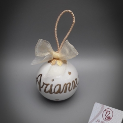 Palla di Natale dorata con nome