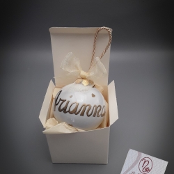 Palla di Natale dorata con nome
