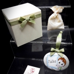 Pendente bomboniera bimbo e pergamena