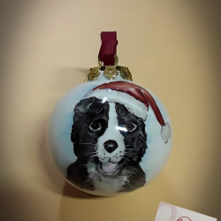 Palla di natale con cane border collie