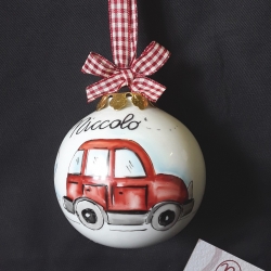 Palla di Natale macchinina rossa