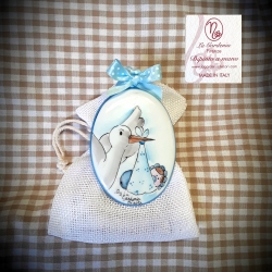 Pendente cicogna bomboniera